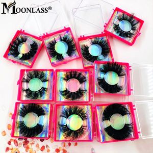 3D 5D 2225MM Rommelig 100 Nertsen Wimpers Levert Whloesale Pluizige Natuurlijke Nep Wimpers Dozen Pakket Make Up Gereedschap 240305