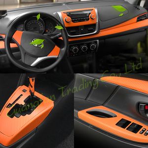 Autocollant de moulage de changement de couleur de couverture de Console centrale intérieure de voiture en Fiber de carbone 3D/5D pour Toyota Vios FS 2014 – 2021