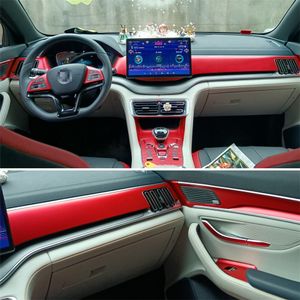 Couverture de Console centrale intérieure de voiture en Fiber de carbone 3D/5D, autocollant de moulage à couleur changeante pour BYD SONG PLUS DMi 2020 – 2022