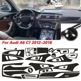 3D/5D Koolstofvezel Auto-Stylin Interior Center Console Kleurverandering Moltricker Sticker Sticker Sticker Decals voor Audi A6 C7 2012-2018