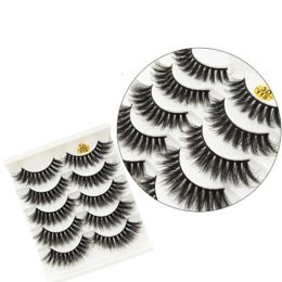 Pestañas postizas 3D 6D 43 estilos Extensiones de pestañas entrecruzadas largas naturales Maquillaje para ojos Pestañas grandes 5 pares Nuevos estilos RRA2551