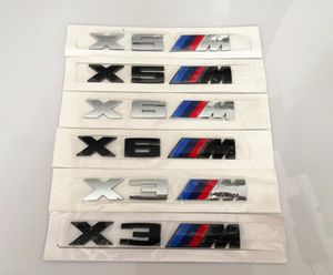 3D ABS noir argent X3M X5M X6M emblème voiture style garde-boue coffre Badge Logo autocollant pour BMW5165738