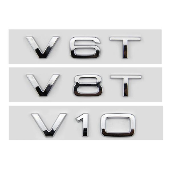 3D ABS Car Letters V10 V8T V6T LOGO CAR VOINE FENDER LE SEMBLE EMBLE BADGE Decal pour Audi A6 C7 S4 A4 B7 SQ7 R8 S8 S6 ACCESSOIRES