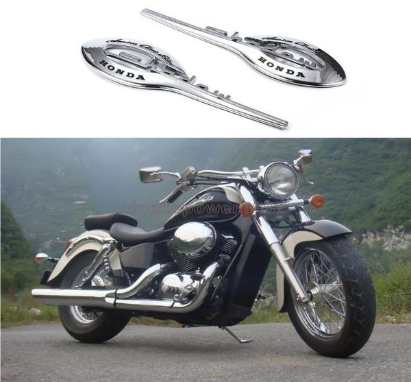 Autocollant 3D ABS pour réservoir de carburant et de gaz, badge autocollant argenté pour Honda Shadow1129691