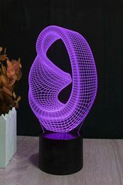 3D абстрактный ночник 7 смен цвета светодиодная настольная лампа Рождественская игрушка в подарок 3d лампа для детей9785443