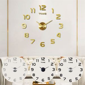 3D Acryl Clock Mirror Sticker Watch Wall Diy Creative Home Decoration Quartz gratis om Butterfly Sticker LJ200827 te verzenden