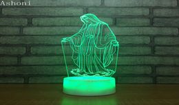 3d acrylique LED Light Blessed Vierge Marie Touche 7 Couleurs Table de bureau Party Decorative Light Christmas Gift2470945