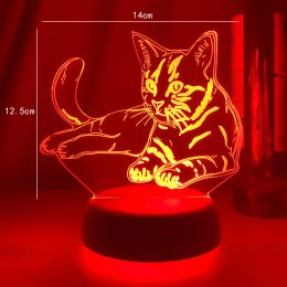 3d acrylique LED Light Little Cat Figure Night Light for Kid Child Bedroom Sleep Lights Gift for Home Decor Table Lampe