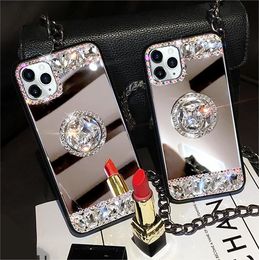 Make Up Mirror Beauty Diamond Cases voor iPhone14PromAx 14Pro 14Plus 14 13PromAx 13Pro 13 12 11 Pro Max XS Max XR 8/7Plus Case iPhone12PromAx Cases Strass Regedone Cover