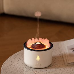 3D humidificateur d'air volcan appareils d'aromathérapie silencieux domestiques chambre lumière lourde purification de brouillard et machine d'aromathérapie