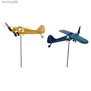 3D avion vent Spinner avion métal avion girouette extérieur toit vent direction indicateur girouette jardin décor L230620