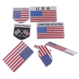 3D Aluminium USA Drapeau Emblème Badge Logo Autocollant De Voiture Carte Américaine Étanche Decal pour Carrosserie Fenêtre Moto Décoration de La Maison NOUVEAU P1205