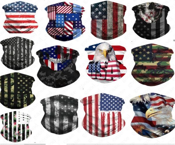 3D drapeau national américain impression masque facial bandana respirant demi masques écharpe bandeau cyclisme UV poussière protection contre le vent Mas8047221