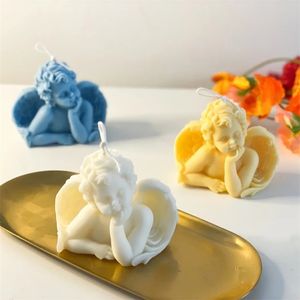 3d Angel Silicone Diy Aromatische kaarsen maken gips zeep hars mal fondant cake decor cadeau huizen ambachtelijke benodigdheden 220629