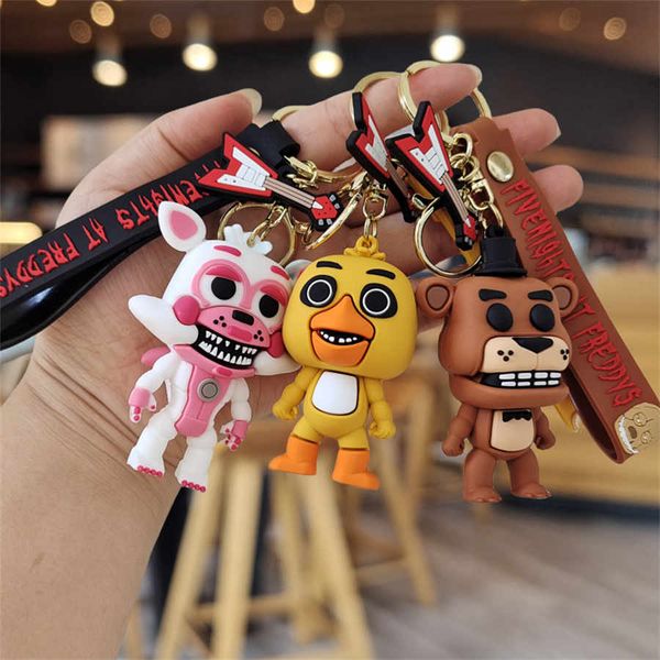 Anime 3d Midnight Bear Freddy Keychains Cartoon Bonnie Bonnie Funny and Horror Toy Bear Keychain