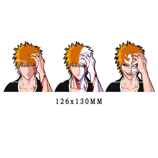 Adesivos lenticulares de movimento de anime 3D BLEACH Kurosaki Ichigo decalques à prova d'água para carros, laptop, geladeira, mala, parede, janela, etc.