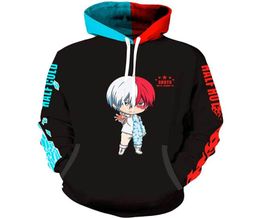 3D Anime My Hero Academia Todoroki Shouto Midoriya Izuku Sweats à capuche Dessin animé Jeu de rôle Hommes Femmes Automne Sportwear Manteaux C7052414