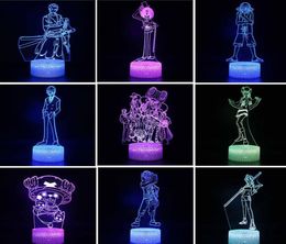 Figura de Light One Piece en 3D Anime Light One Piece Zoro Nami Usopp Sanji Robin Brook LED LED 3D NIGHT LAMPT para niños Regalos para niños Juguetes 22662189