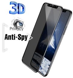 3d anti-espion protecteurs PEEP PRINDACY TEMPERED GLASS POUR IPHONE 13 PRO XS MAX XR X Protecteur d'écran 7 8 6 6S plus SE 12 Film4924006