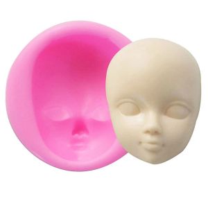 3d bébé visage en silicone moule de gâteau fondant sucre à casson diy moule de tête de poupée 1pc pour bébé moule à pâtisserie accessoires de cuisine