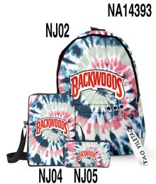 3d Backwoods Backpacks 3pcsset Red Smell Proof Laptop Shoulder Schoolbag Backwood Print Bag Outdoor Shoulderbags Boys Knapsack Gr6280689