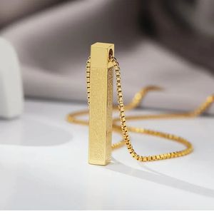 Joyería islámica 3D Bar Collar colgante de acero inoxidable de oro de 18 k