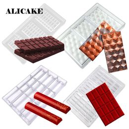 3D Bar Mallen Polycarbonaat Lade voor Plastic Moldes Para Solide Chocolade Mallen Vorm Bakkerij Bakvorm Gebak Gereedschappen Q1218295t