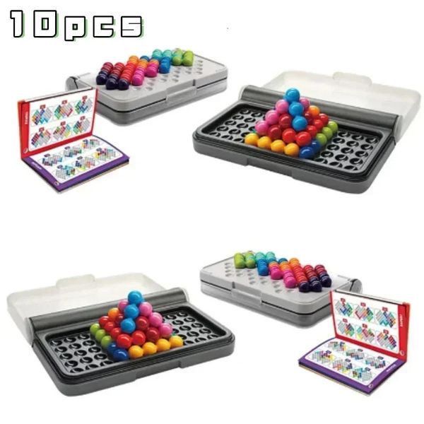 Perles 3D Puzzle esprit logique jeu de société classique pyramide plaque perle pour enfants Montessori jouets cadeaux Focus défis IQ 231227