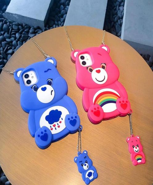 3d Bear Soft Cover Cute Funny Telephip Case para iPhone 6S 7 8 Plus X XR XS 11 12 Pro Max Back Case35896897182105