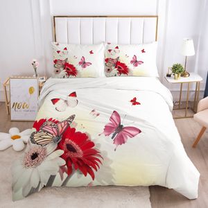 Linge de lit 3D Ensembles de couverture de couette Housses de couette Taies d'oreiller Literie Ensembles de literie Full Twin Double Fleur de style européen 210319