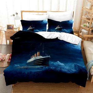 Ensemble de literie 3D Ensembles de housse de couette de conception d'impression 3D King Queen Twin Taille Dropshipping Boy Gife Jack et Rose Titanic 210317