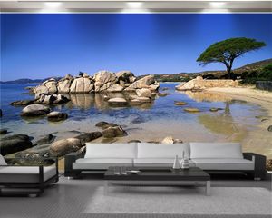 3d slaapkamer behang 3d foto behang muurschildering mooi steen strand romantische landschap decoratieve 3d behang