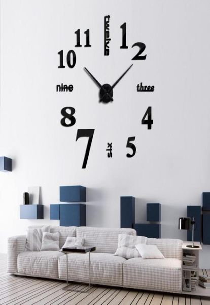 3d grand miroir acrylique horloge murale bref bricolage montre à quartz nature morte horloges salon décor à la maison miroir autocollants décoration murale255R7419177