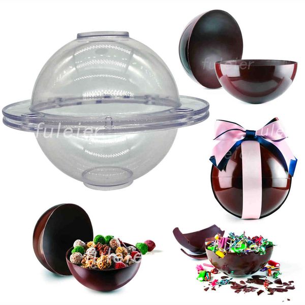 Moule à chocolat en polycarbonate 3D Big Sphere, moules à boules pour la fabrication de gâteaux à la bombe au chocolat Jelly Dome Mousse Confiserie 211110