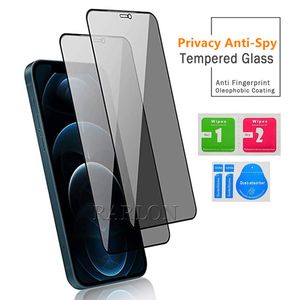 Protector de pantalla de privacidad de borde negro 3D Película de vidrio templado antiespía resistente a los arañazos para iPhone 14 Pro Max 14Plus 13 12 Mini 11 XR XS X 8 7 Plus 6 Venta al por mayor de fábrica