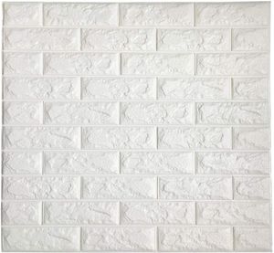 3D bakstenen muursticker Zelfklevende wandtegels Schillen om muur decoratieve panelen te plakken voor woonkamer slaapkamer witte kleur 3D wallpap9388219