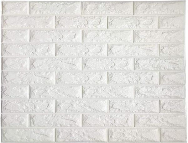 Autocollant mural en briques 3D auto-adhésif carreaux de mur peler pour coller des panneaux décoratifs muraux pour le salon chambre blanche couleur 3D wallpap9267603