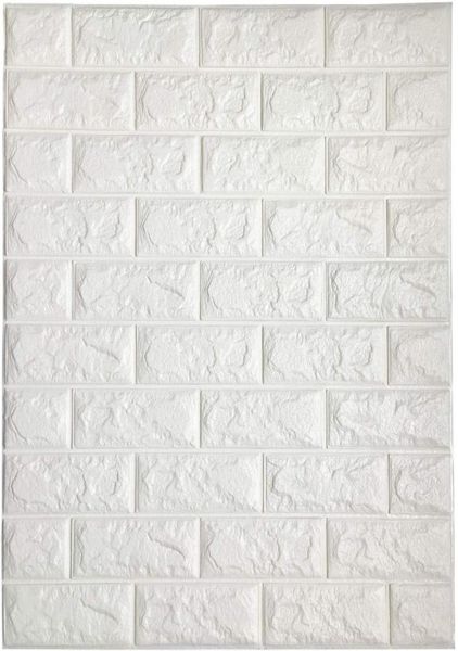 Autocollant mural en briques 3D auto-adhésif carreaux de mur peler pour coller des panneaux décoratifs muraux pour le salon chambre à coucher blanc blanc 3D wallpap3050948