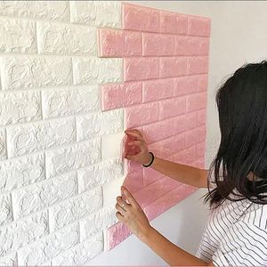 Stickers muraux en brique 3D PE mousse de mousse auto-adhésive peigne et bâton 3D Panneaux muraux d'art pour le salon Décoration murale de la chambre à coucher