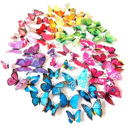 3D Butterflies Muursticker Thuis DIY Art Decor Lijm Magneet Koelkast Stickers PVC Behang Voor Woonkamer Party Cosplay Huwelijkskantoren Slaapkamer