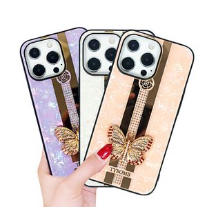 3D Butterfly Cell Phone Cases Luxe Rhindiamonte Miroir Strass Housse De Protection Pour IPhone12 13 14 pro max Plus 11 Xs Max Anti-chute Antichoc Mobile Phone Shell
