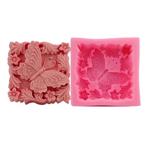 Moule de savon en silicone carré de papillon 3D