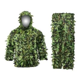 Camouflage 3D Vêtements verts Feuilles de chasse Ghillie Suit bionic Woodland Camouflage Universal Camo Sniper tenue