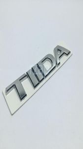 3D -auto -embleem voor Nissan Tiida Letter Logo Silver Auto Auto achterste rompbadge Naamplaat Sticker1011818
