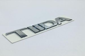 3D Auto Embleem Voor Nissan Tiida Brief Logo Zilver Auto Kofferbak Badge Naam Plaat Sticker2120233