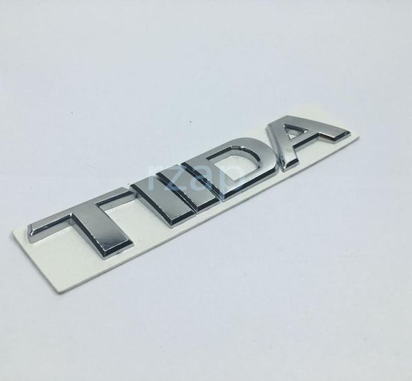 Emblema de coche 3D para Nissan Tiida, logotipo de letra plateado, insignia de maletero trasero, placa de nombre, pegatina 6430705