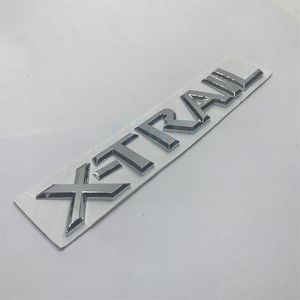 Insignia del emblema trasero del coche 3D Chrome X Trail Letters Silver Sticker para Nissan X-Trail Auto Styling1873