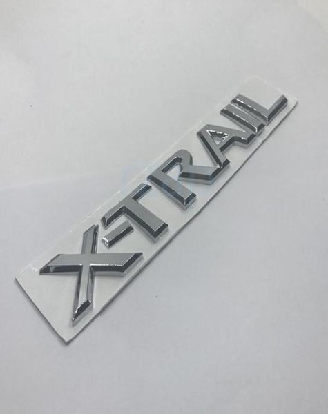 Badge arrière de l'emblème arrière 3D Chrome x Trail Letters Silver Autocollant pour Nissan Xtrail Auto Styling3698839