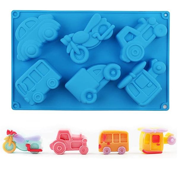 Molde de silicona con forma de coche 3D, jabón hecho a mano, caramelo, gelatina, pudín, magdalenas, decoración de pasteles, artesanía de resina, accesorios para hornear MJ1164