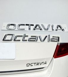 3D Auto Zilver Sticker Voor Skoda Octavia Badge Emblem ABS Chrome Logo Auto Kofferbak Sticker7639054